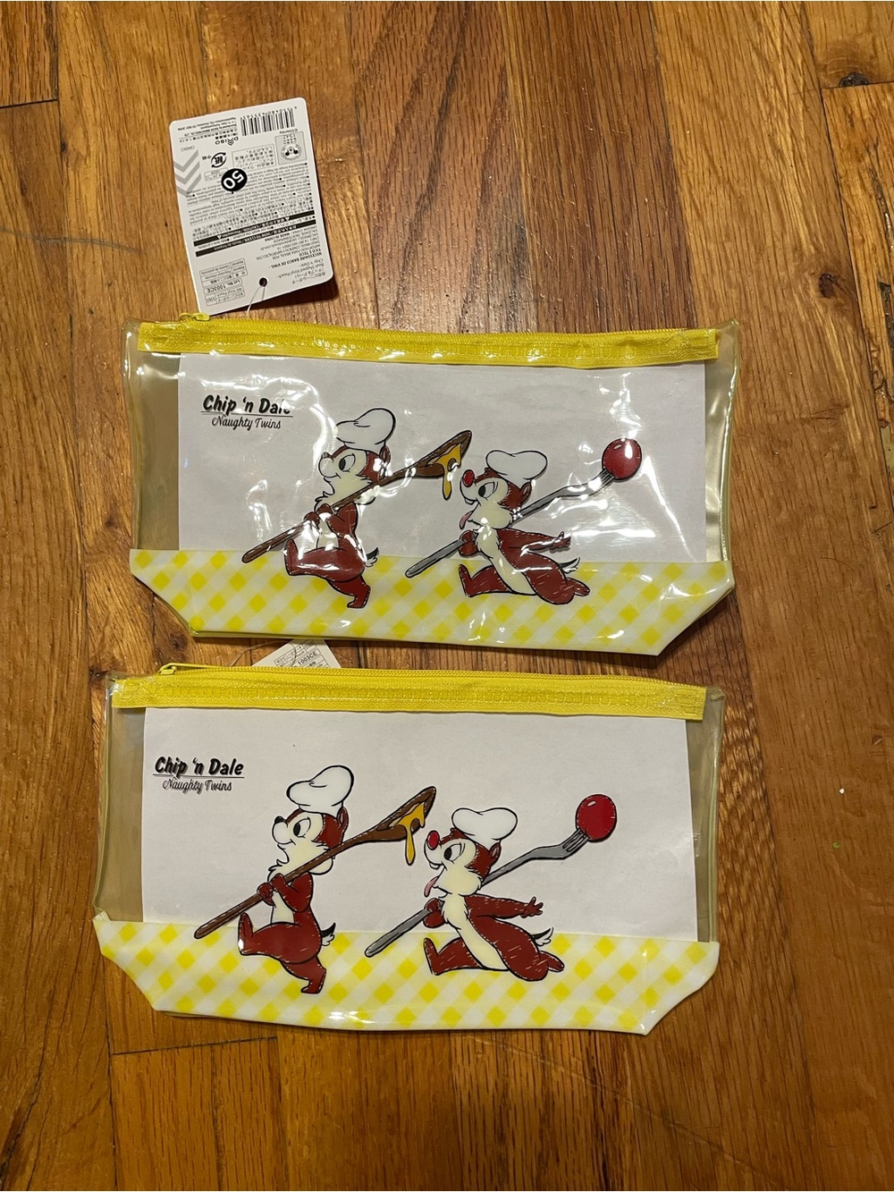 Chip 'n' Dale Clear Pencil Pouch with Yellow Trim